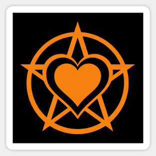 Orange Pagan Heart Cheeky Witch® Sticker